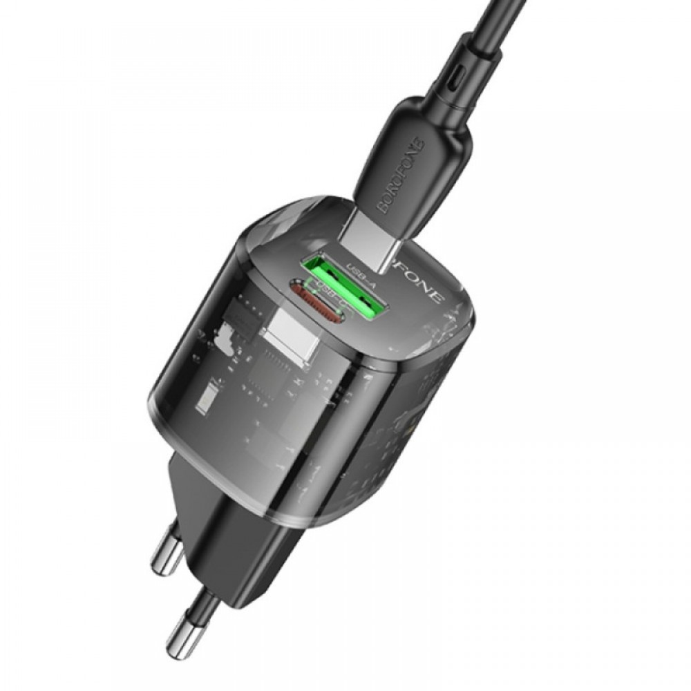 СЗУ Borofone BN17 Sunlight PD20W+QC3.0 (1USB-A/1C) + кабель Type-C to Type-C