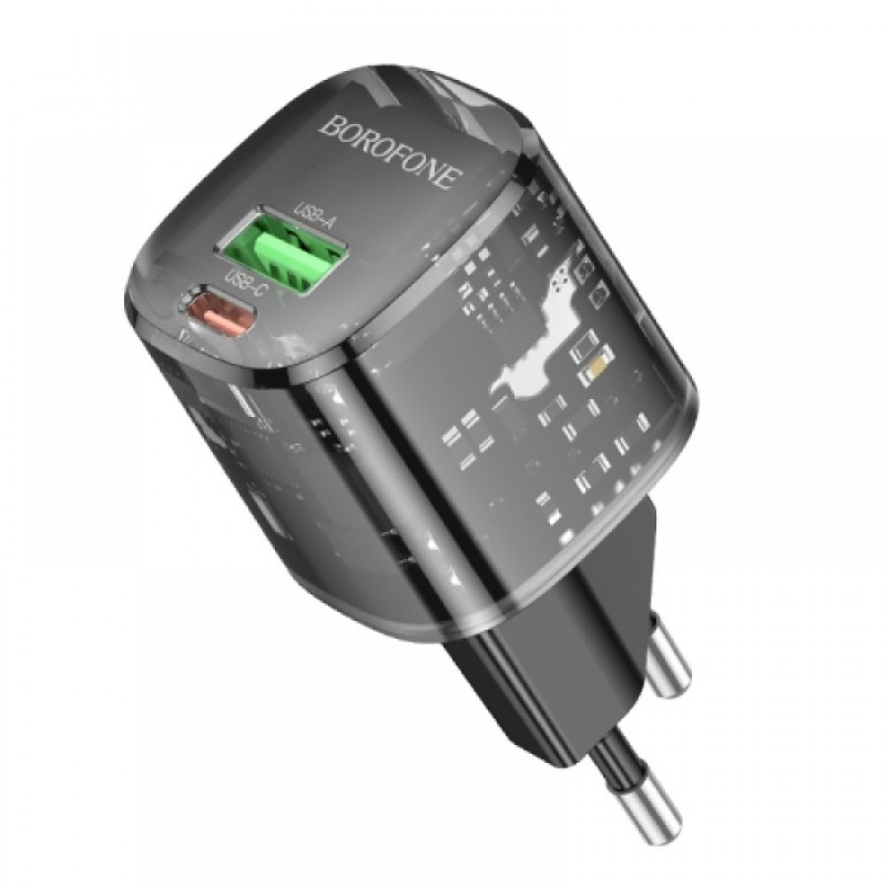 СЗУ Borofone BN17 Sunlight PD20W+QC3.0 (1USB-A/1C) + кабель Type-C to Type-C