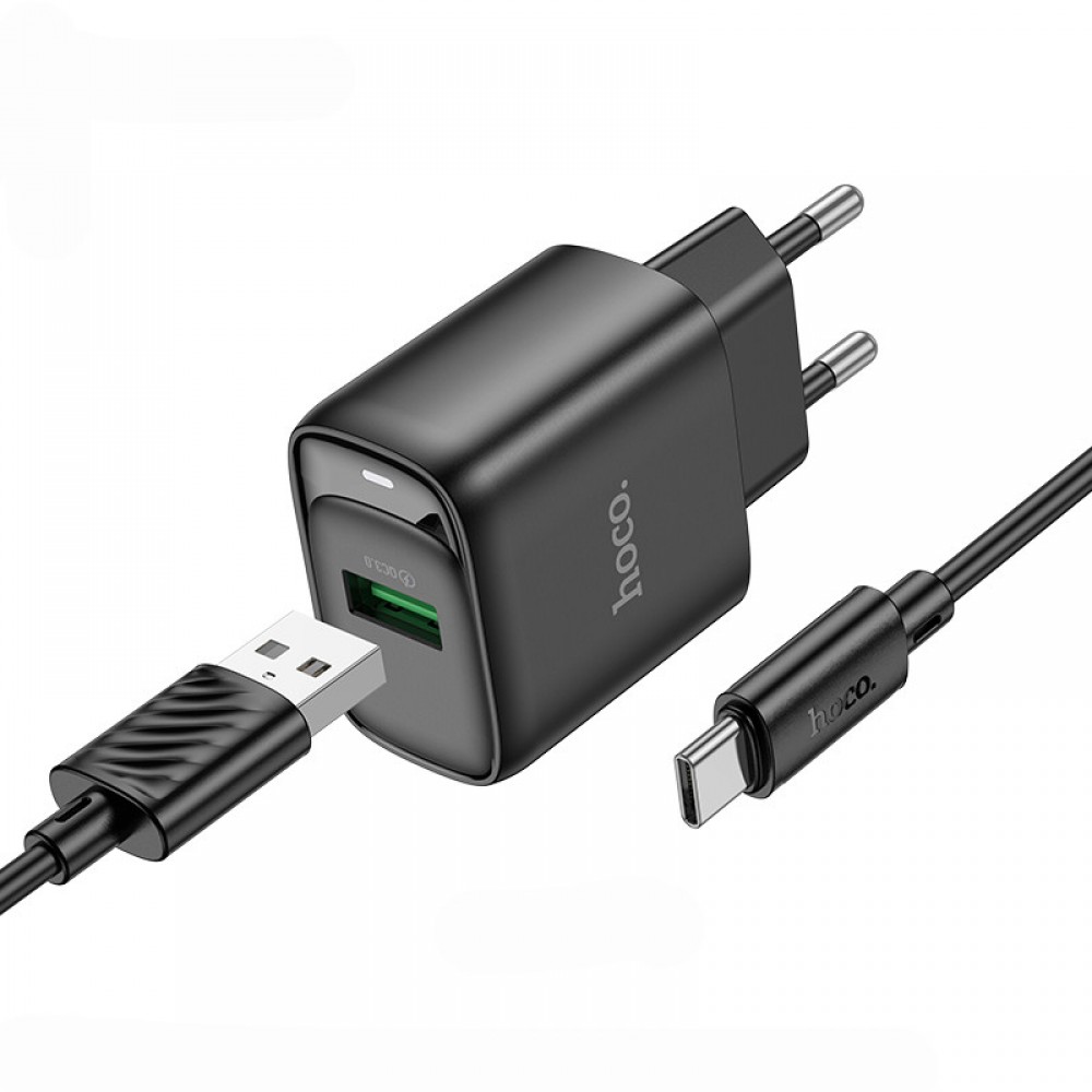 СЗУ Hoco C140A Smart QC3.0 18W (1USB-A) + кабель USB to Type-C