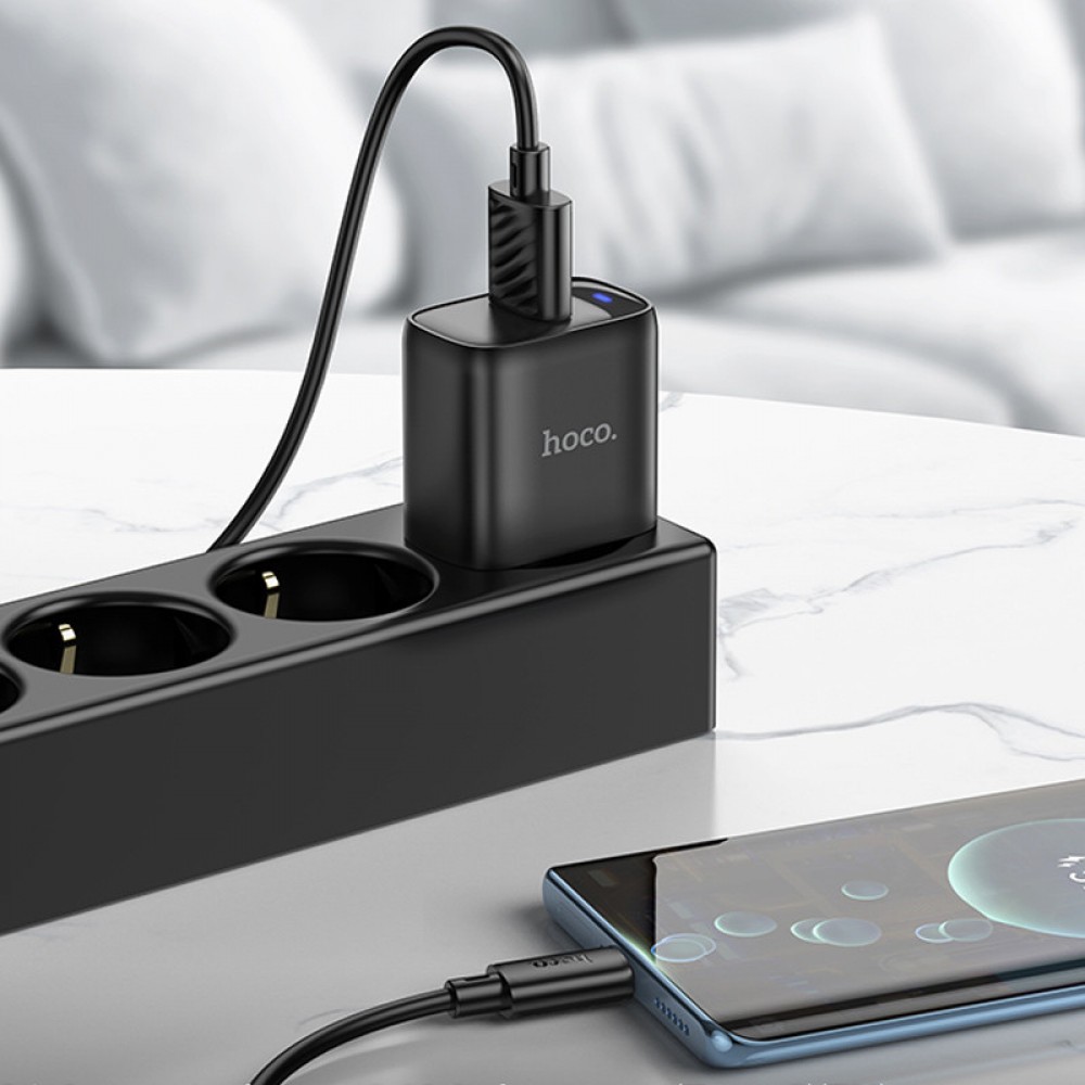 СЗУ Hoco C140A Smart QC3.0 18W (1USB-A) + кабель USB to Type-C