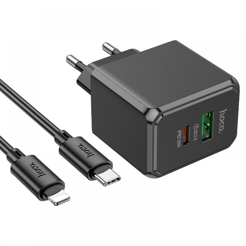 МЗП Hoco CS14A PD20W+QC3.0 (1USB-A/1C) + Type-C to Lightning