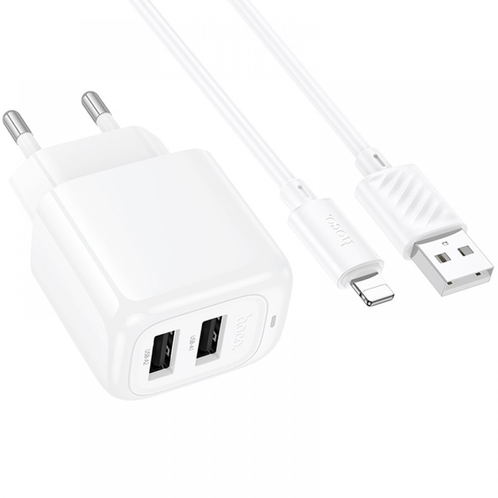 СЗУ Hoco CS51A Surplus (2USB-A) + кабель USB to Lightning