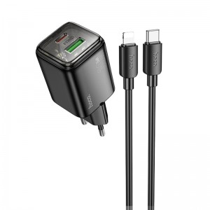 СЗУ Hoco N53 Monsoon PD30W+QC3.0 (1USB-A/1C) + Type-C to Lightning