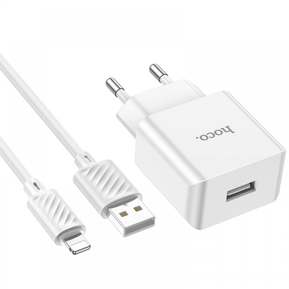 МЗП Hoco C106A Leisure 10.5W (1USB-A) + кабель USB to Lightning