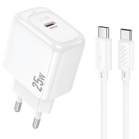 СЗУ Hoco CS53A Surplus PD25W (1USB-C) + кабель Type-C to Type-C