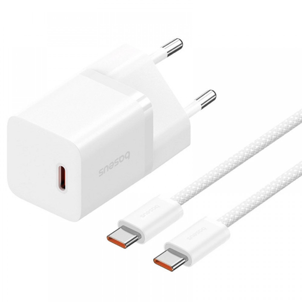 МЗП Baseus GaN5 Fast Charger (mini) 30W (1USB-C) + кабель Type-C to Type-C (P10110902)