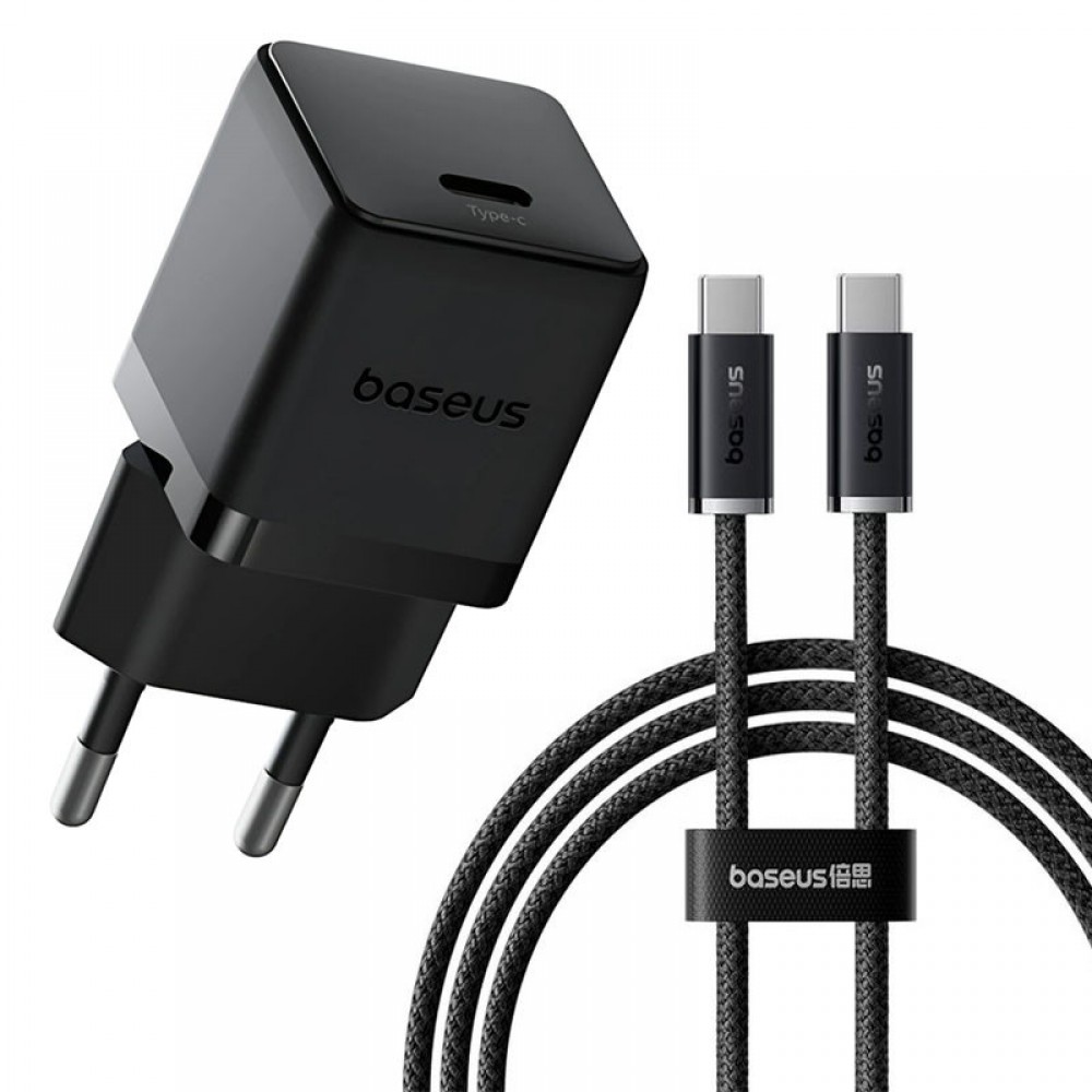 СЗУ Baseus Palm Fast Charger 30W (1USB-C) + кабель Type-C to Type-C (P10111605113-01)