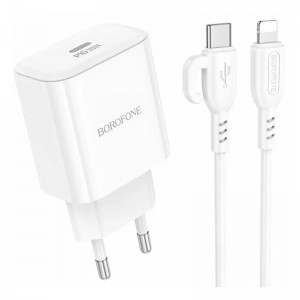 МЗП Borofone BA81A PD20W (1USB-C) + кабель Type-C to Lightning
