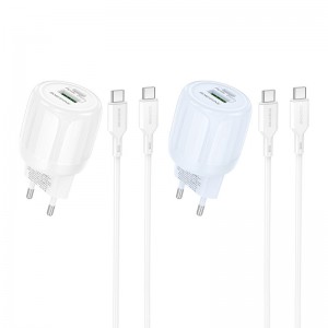 СЗУ Borofone BA94A Lustrous PD30W+QC3.0 (1USB-A/1C) + кабель Type-C to Type-C
