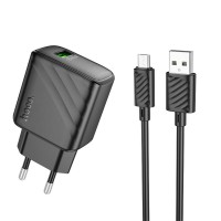 СЗУ Hoco CS21A Rich QC3.0 18W (1USB-A) + кабель USB to MicroUSB
