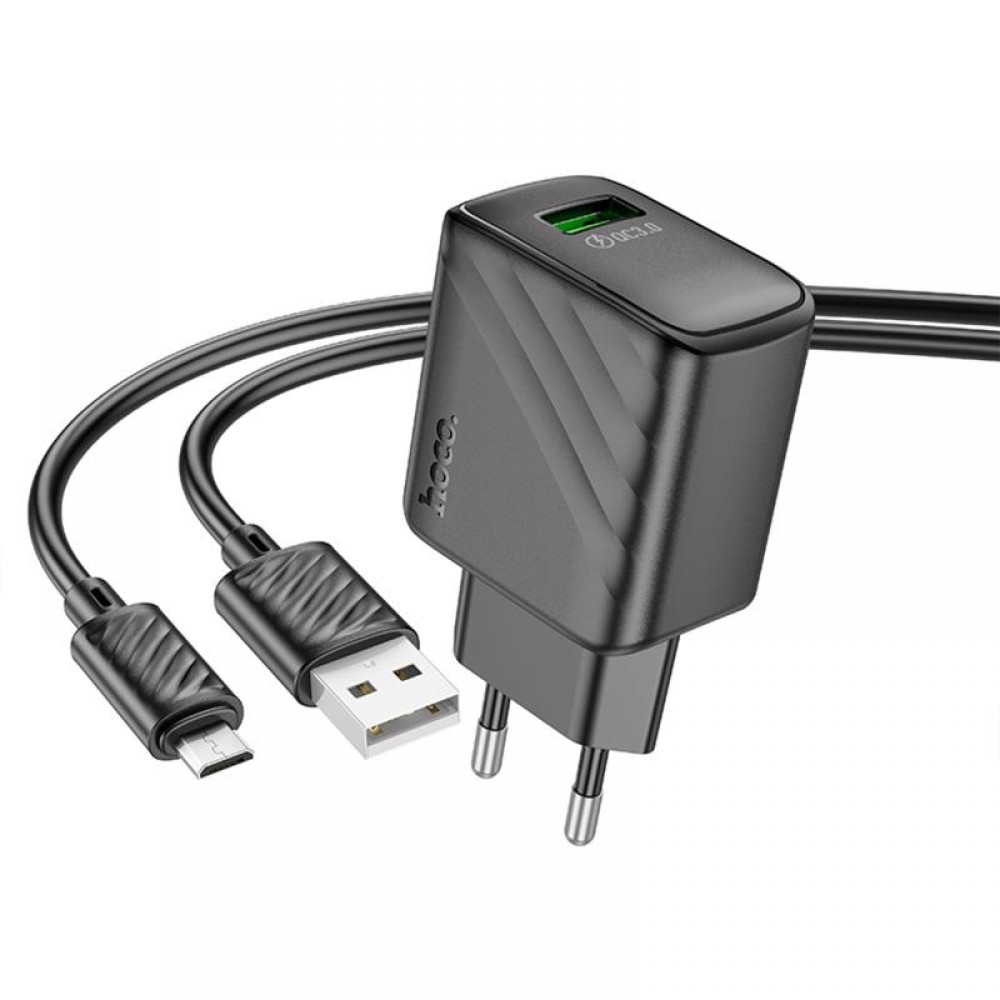 СЗУ Hoco CS21A Rich QC3.0 18W (1USB-A) + кабель USB to MicroUSB СЗУ Hoco CS21A Rich QC3.0 18W (1USB-A) + кабель USB to MicroUSB