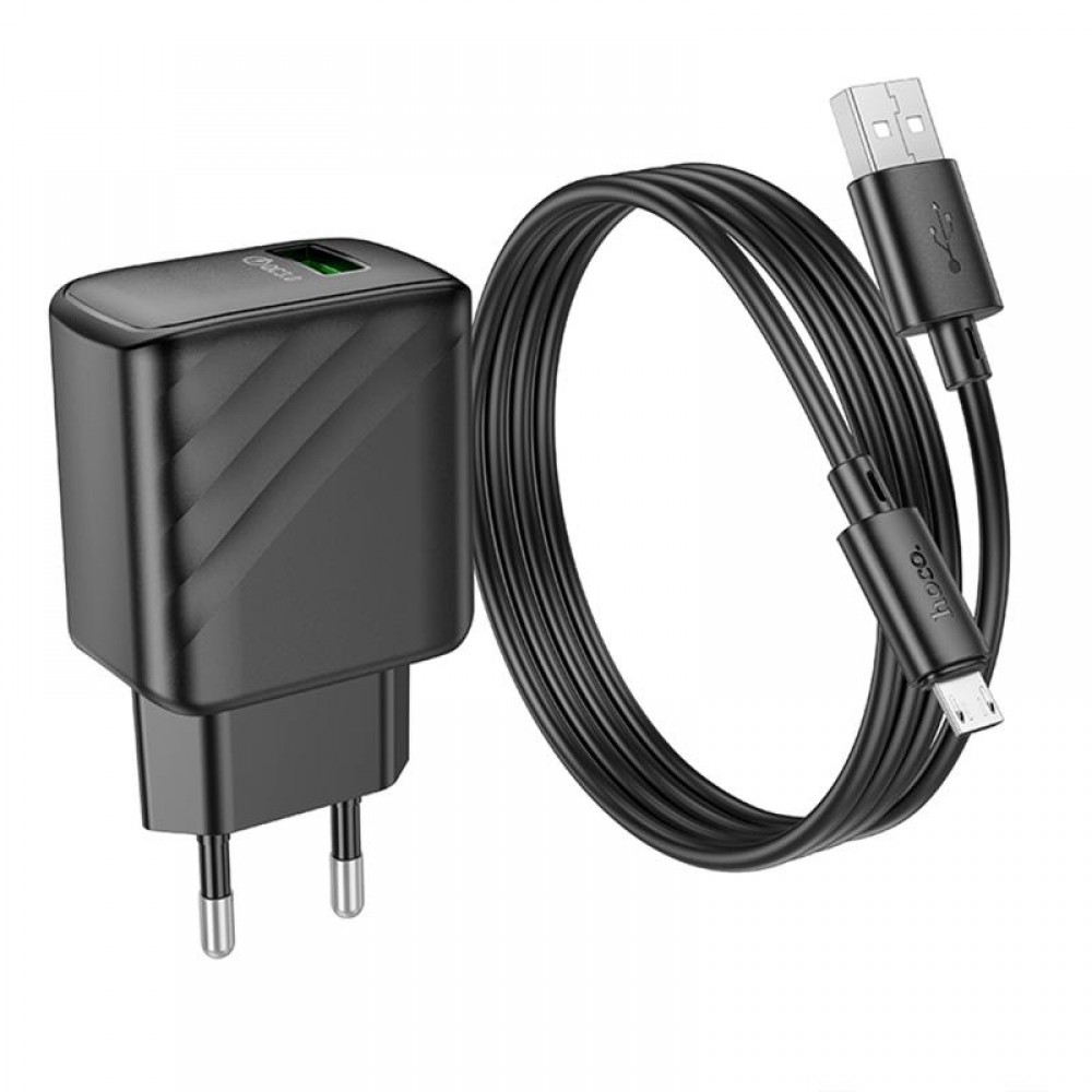 СЗУ Hoco CS21A Rich QC3.0 18W (1USB-A) + кабель USB to MicroUSB СЗУ Hoco CS21A Rich QC3.0 18W (1USB-A) + кабель USB to MicroUSB