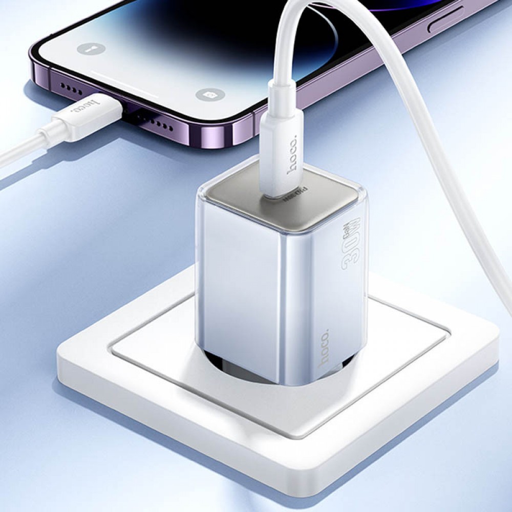 СЗУ Hoco N47 Glorious PD30W (1USB-C) + кабель Type-C to Lightning