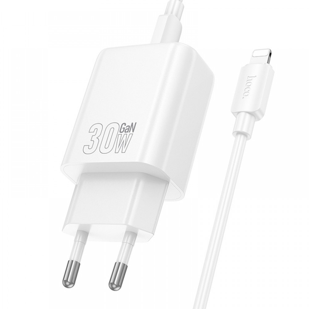 СЗУ Hoco N62 Gentle PD30W (1USB-C) + кабель Type-C to Lightning
