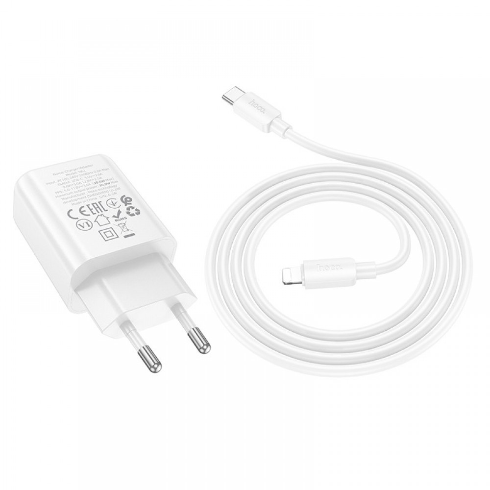 СЗУ Hoco N62 Gentle PD30W (1USB-C) + кабель Type-C to Lightning