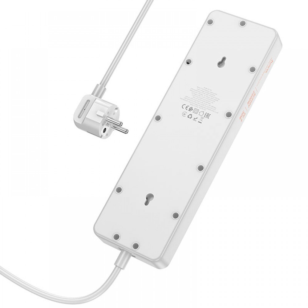 Удлинитель Hoco AC14A Rico PD30W (3USB-A/1C/5xSocket) (1.5m)