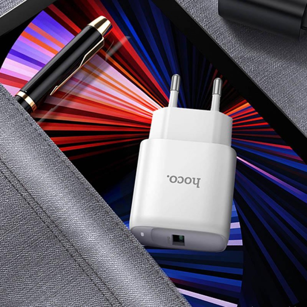 МЗП Hoco C140A Smart QC3.0 18W (1USB-A) + кабель USB to MicroUSB