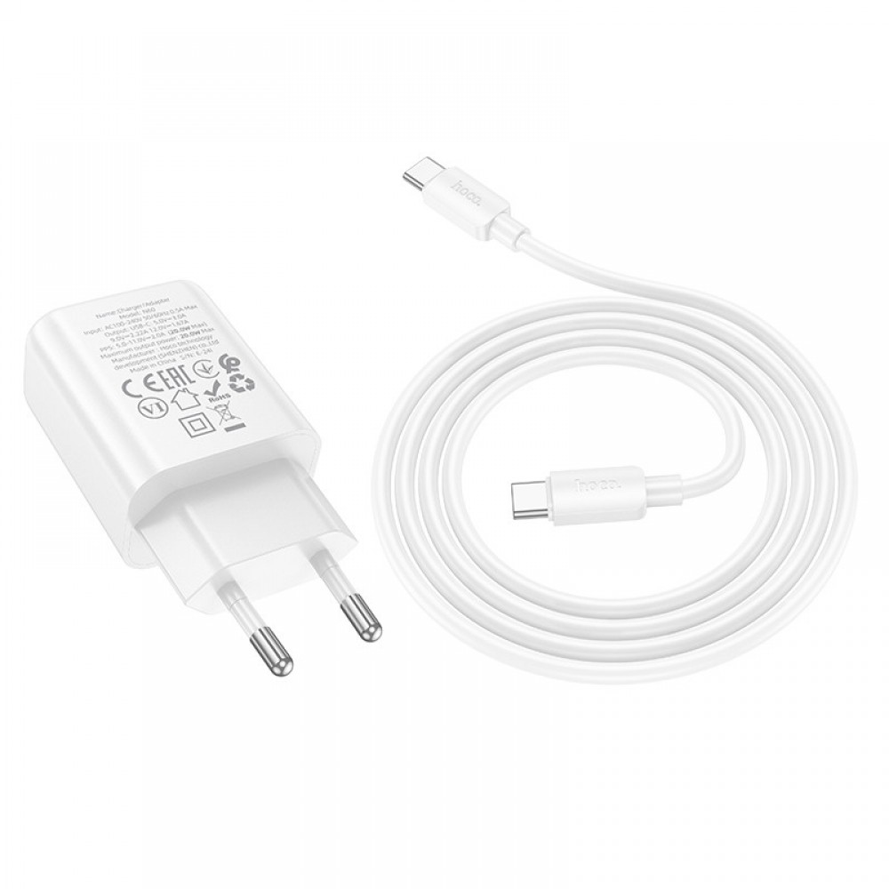 СЗУ Hoco N60 Gentle PD20W (1USB-C) + кабель Type-C to Type-C