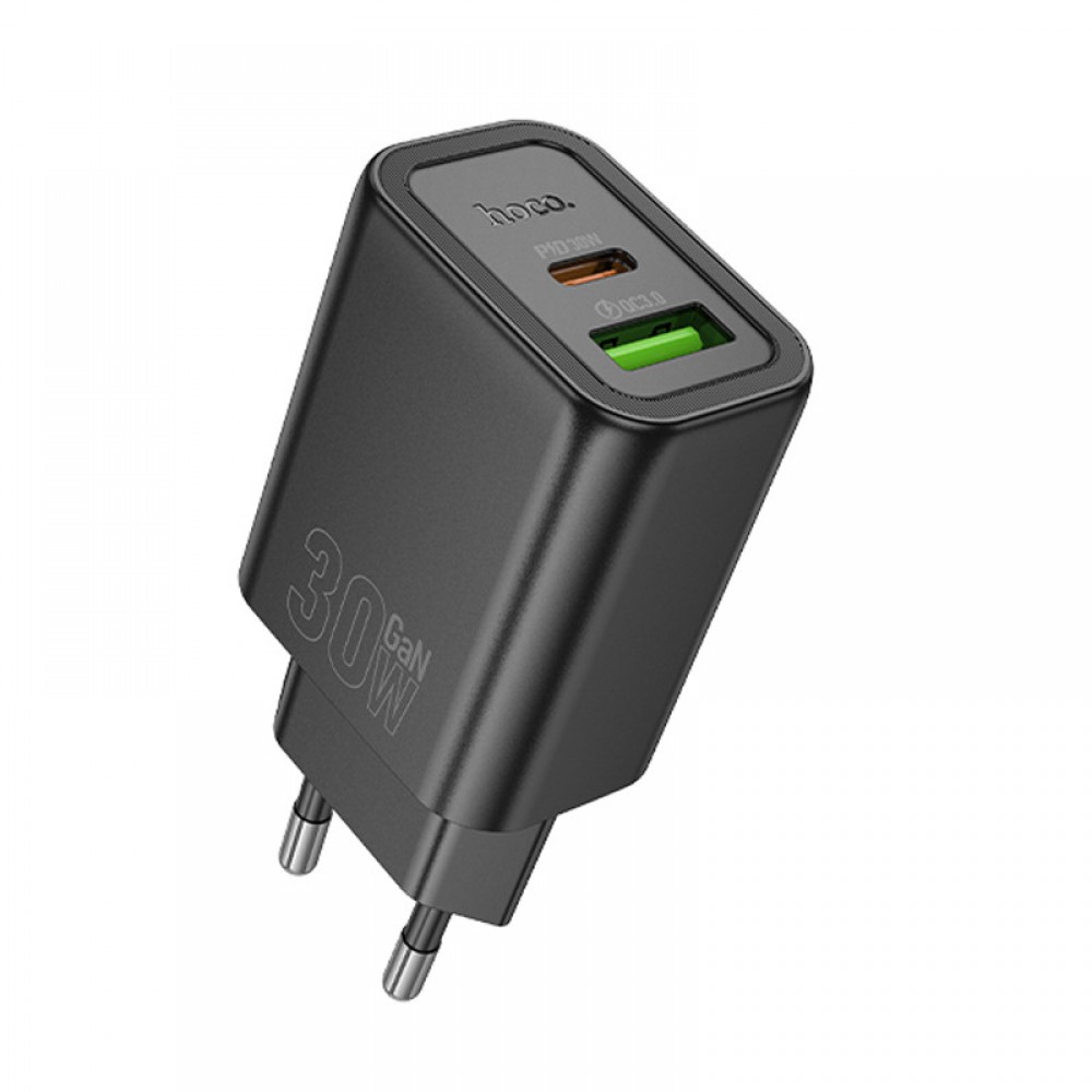 СЗУ Hoco N63 Gentle PD30W+QC3.0 (1USB-A/1C) + кабель Type-C to Lightning