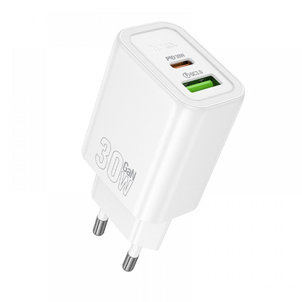 СЗУ Hoco N63 Gentle PD30W+QC3.0 (1USB-A/1C) + кабель Type-C to Lightning СЗУ Hoco N63 Gentle PD30W+QC3.0 (1USB-A/1C) + кабель Type-C to Lightning