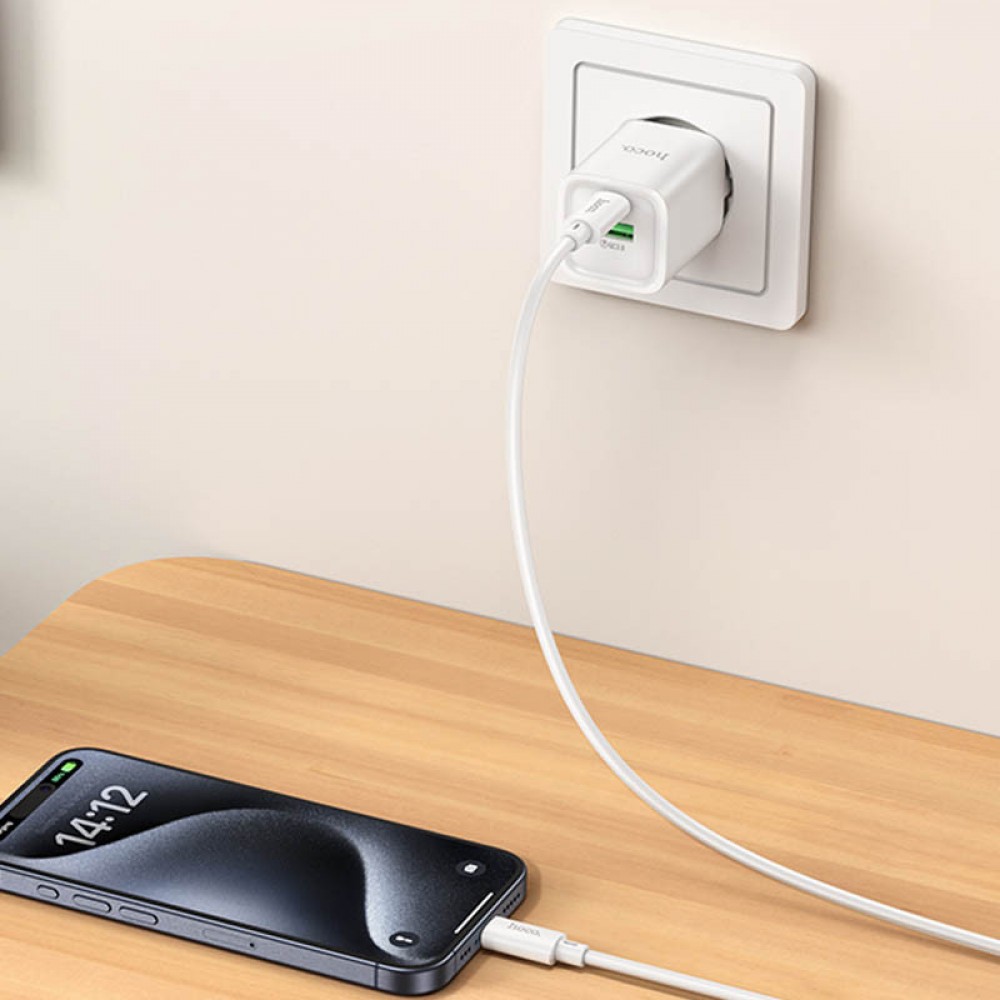СЗУ Hoco C149A Charm PD30W+QC3.0 (1USB-A/1C) + кабель Type-C to Type-C