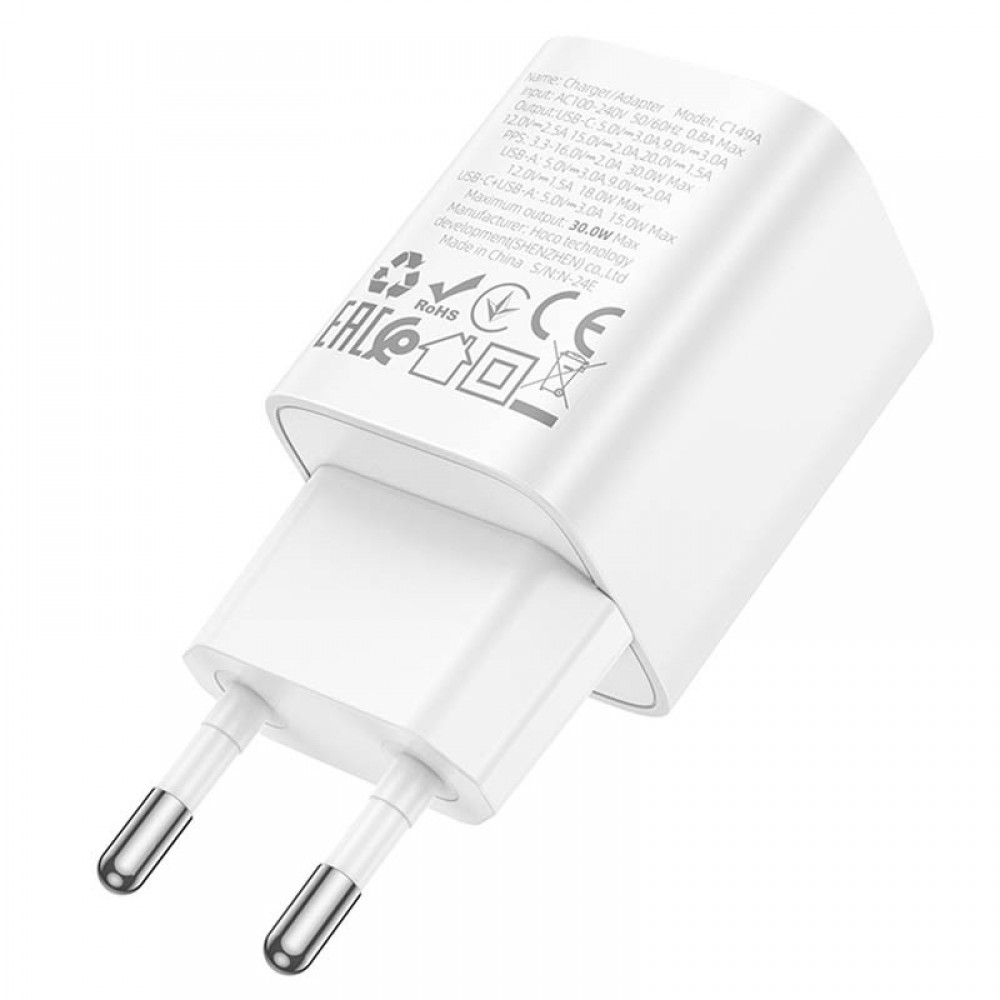 СЗУ Hoco C149A Charm PD30W+QC3.0 (1USB-A/1C)