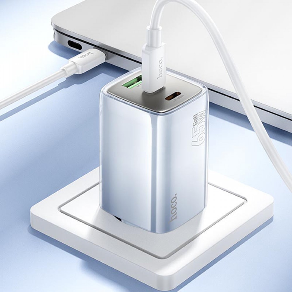 СЗУ Hoco N49 Glorious PD65W (1USB-A/2C) + кабель Type-C to Type-C