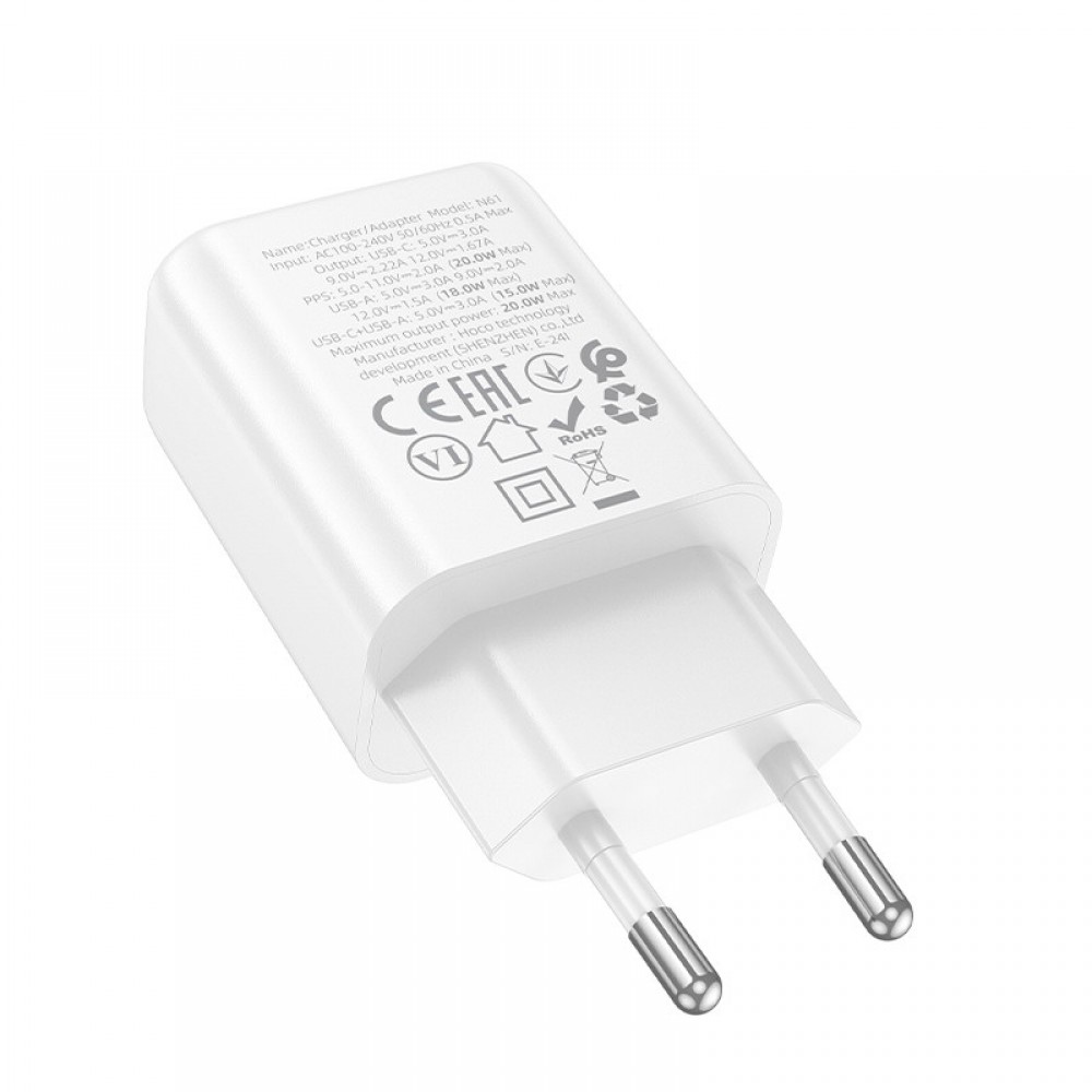 МЗП Hoco N61 Gentle PD20W+QC3.0 (1USB-A/1C)