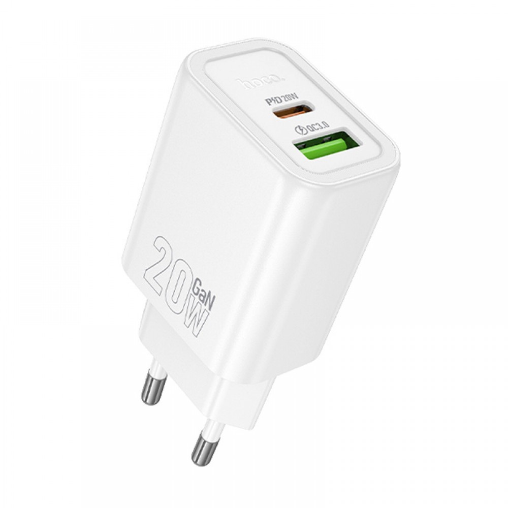 СЗУ Hoco N61 Gentle PD20W+QC3.0 (1USB-A/1C) + кабель Type-C to Lightning