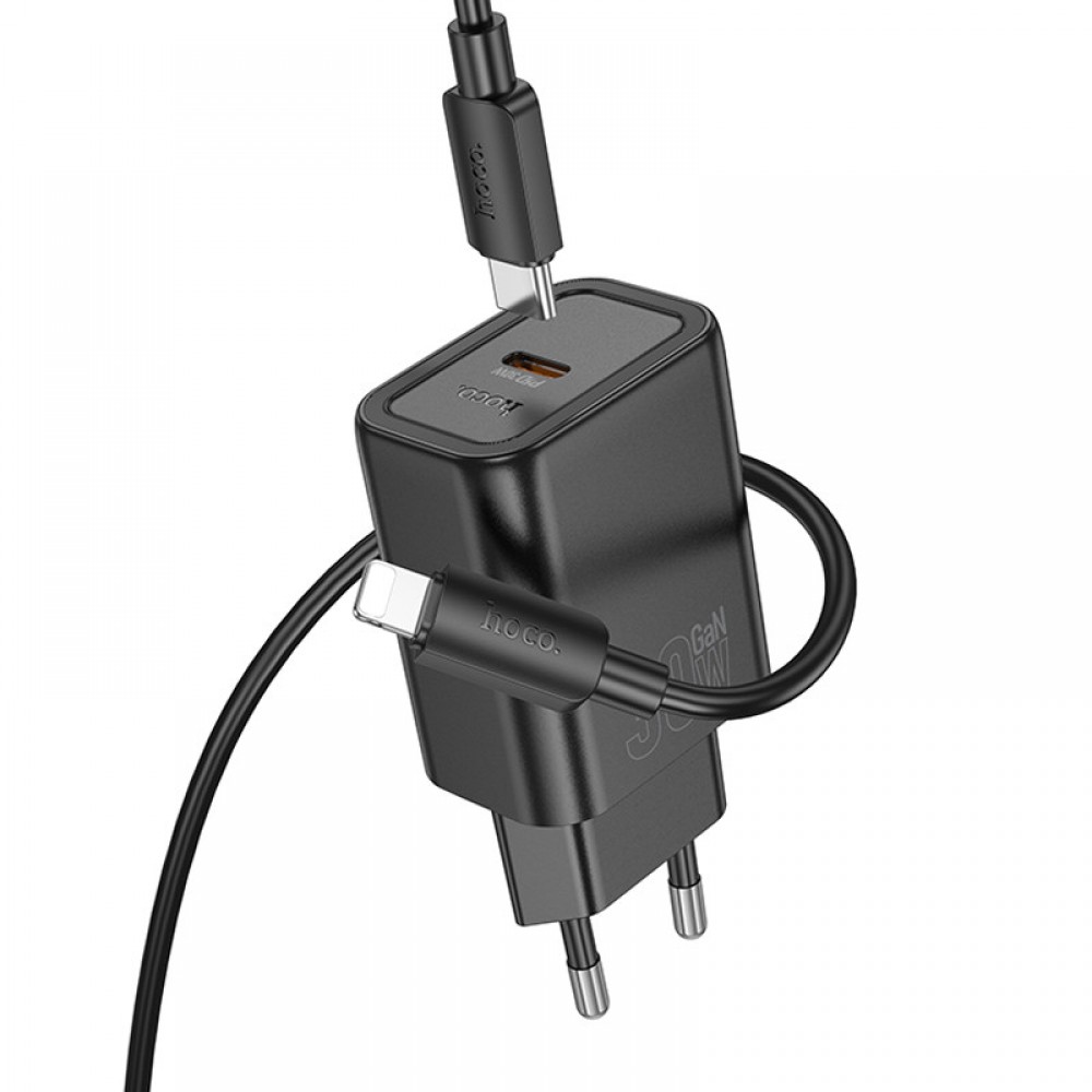 МЗП Hoco N62 Gentle PD30W (1USB-C) + кабель Type-C to Lightning МЗП Hoco N62 Gentle PD30W (1USB-C) + кабель Type-C to Lightning