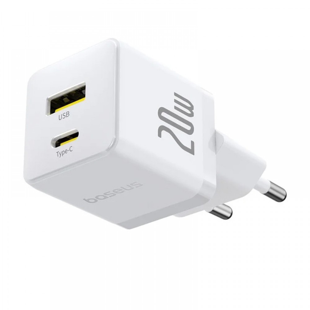 СЗУ Baseus Palm Fast Charger 20W (1USB-A/1C) + кабель Type-C to Type-C (P10111608)