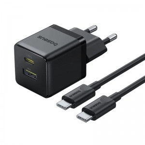 МЗП Baseus Palm Fast Charger 30W (1USB-A/1C) + кабель Type-C to Type-C (P1011160A)