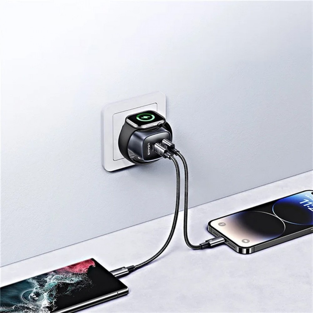 СЗУ Usams US-CC293 T67 Multifunctional iWatch Charger 20W (1USB-A/1C)
