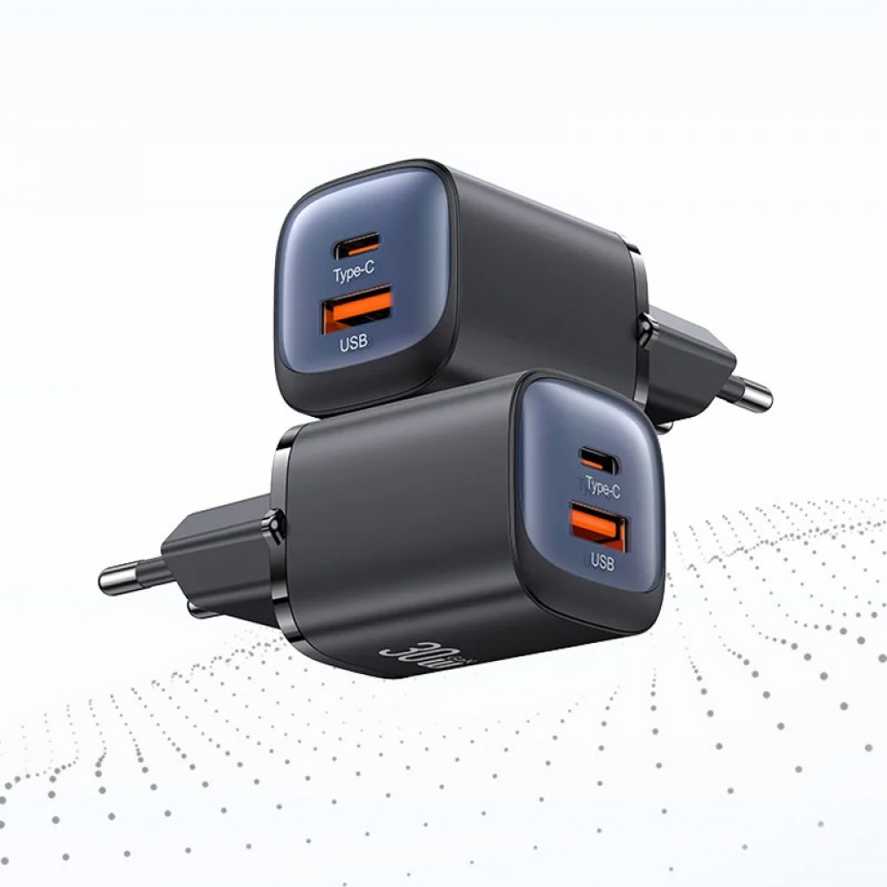 СЗУ Usams US-CC254 GaN HC Ser. 30W (1USB-A/1C)