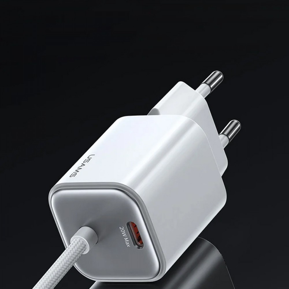 СЗУ Usams US-CC261 GaN JC Ser. 20W (2USB-C) + кабель Type-C to Type-C СЗУ Usams US-CC261 GaN JC Ser. 20W (2USB-C) + кабель Type-C to Type-C