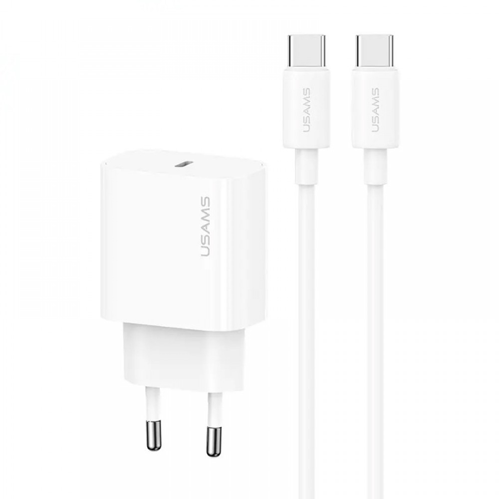 СЗУ Usams US-CC226 Kit-Yi Ser. 20W (1USB-C) + кабель Type-C to Type-C