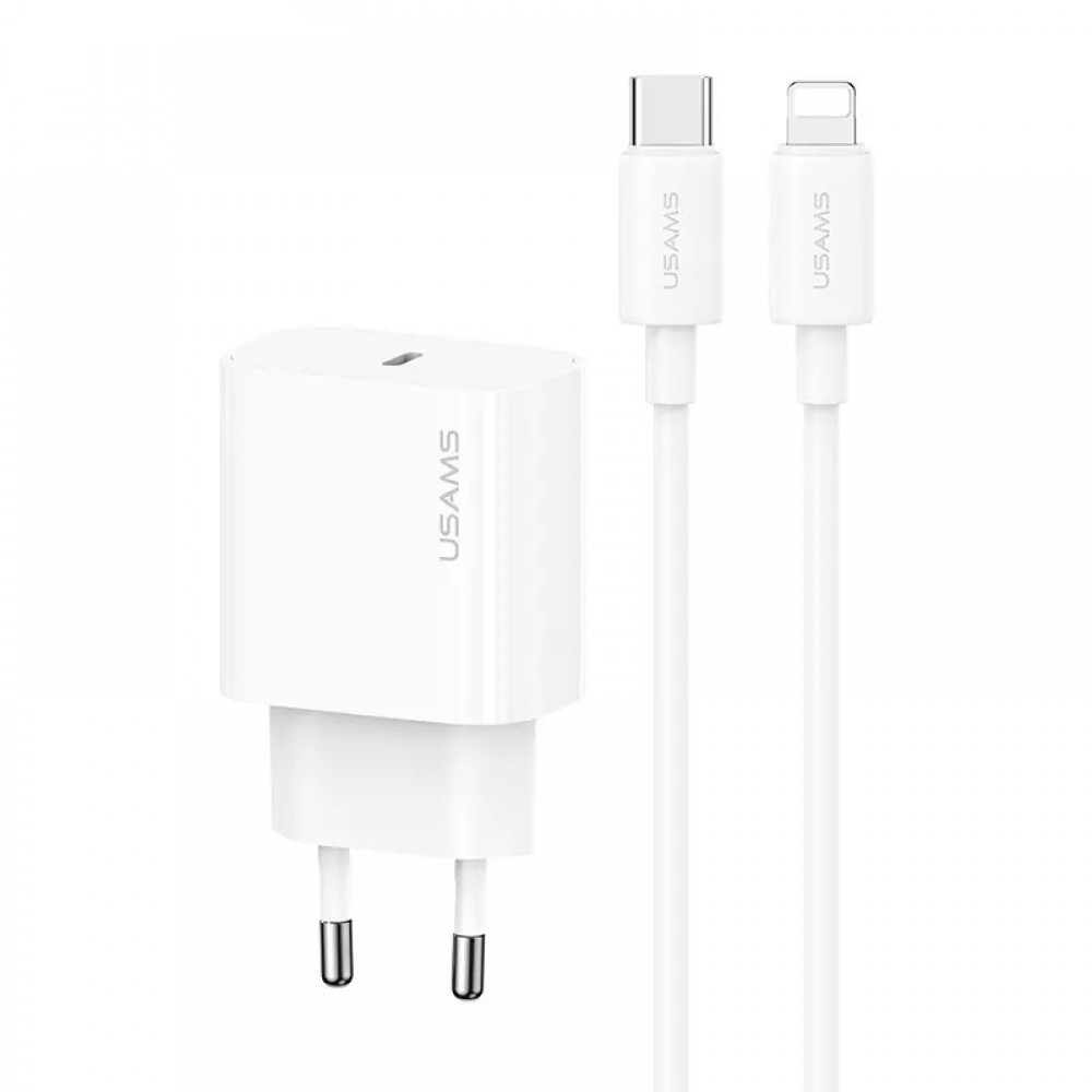 СЗУ Usams US-CC226 Kit-Yi Ser. 20W (1USB-C) + кабель Type-C to Lightning