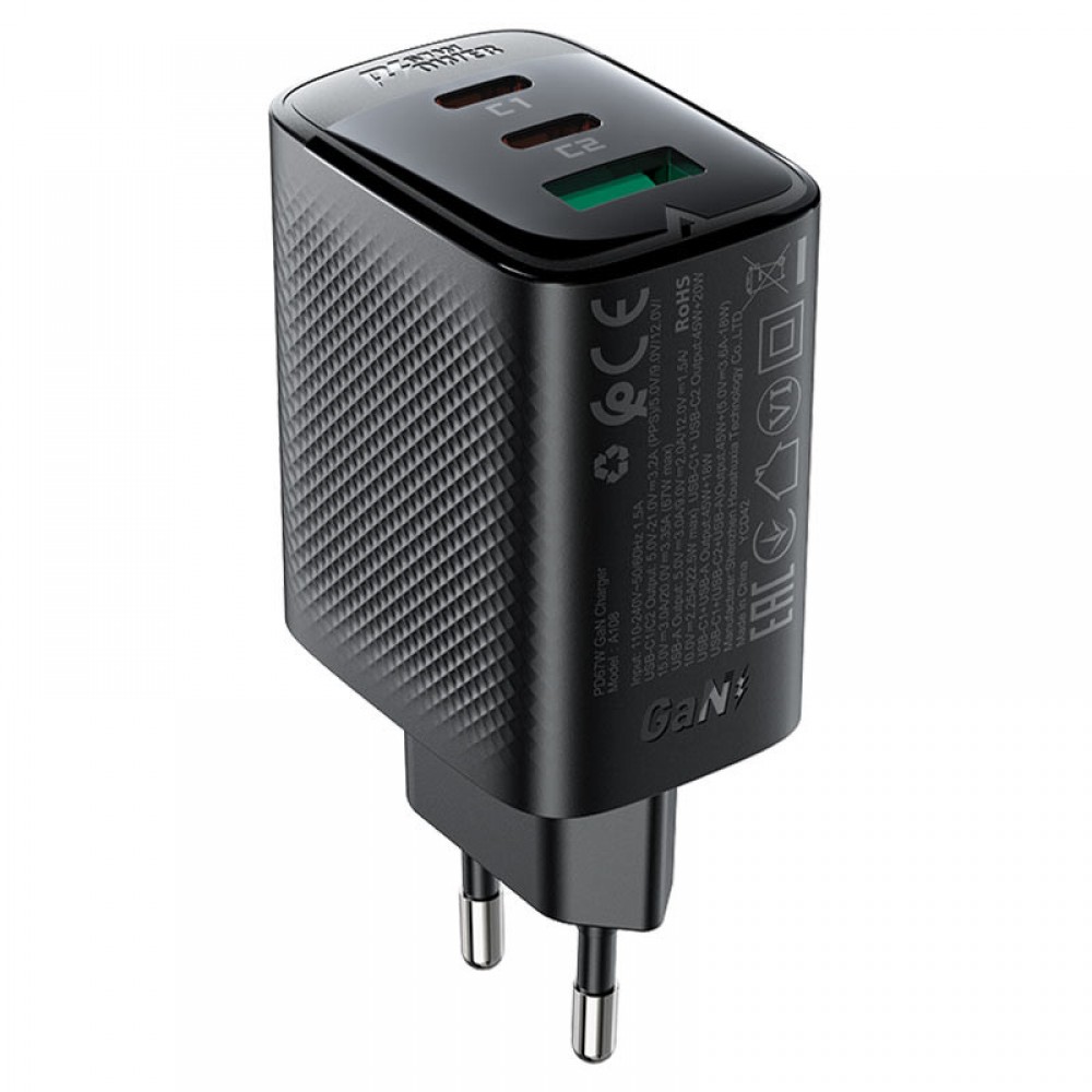 СЗУ Acefast A108 GaN PD67W (1USB-A/2C)