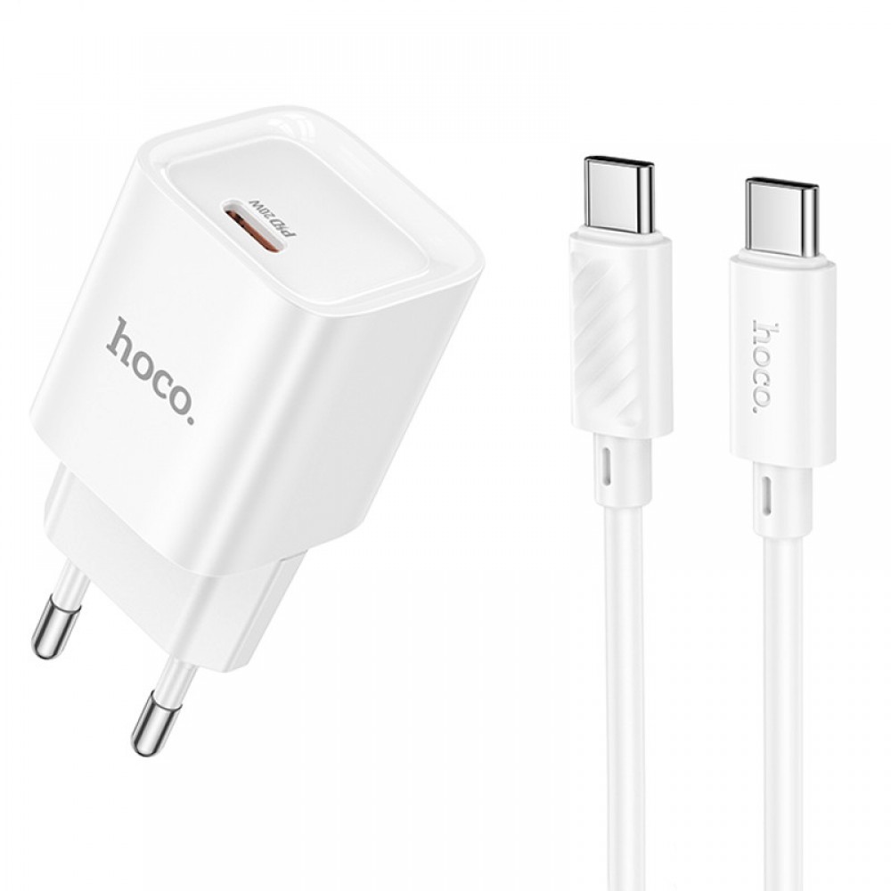 СЗУ Hoco C146A Charm PD20W (1USB-C) + кабель Type-C to Type-C