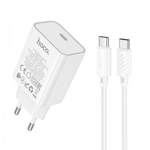 СЗУ Hoco C143A Benefit PD20W (1USB-C) + кабель Type-C to Type-C