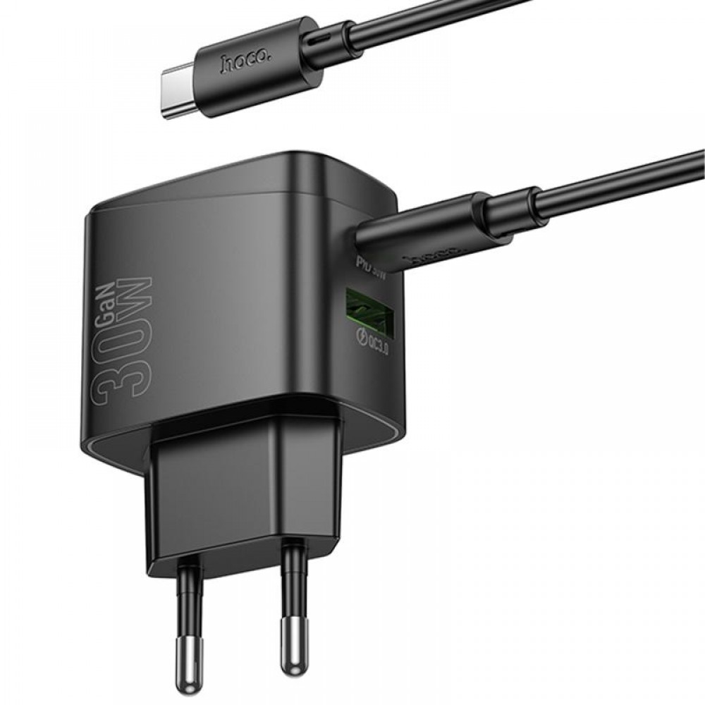 МЗП Hoco CS61A Bright PD30W+QC3.0 (1USB-A/1C) + кабель Type-C to Type-C МЗП Hoco CS61A Bright PD30W+QC3.0 (1USB-A/1C) + кабель Type-C to Type-C