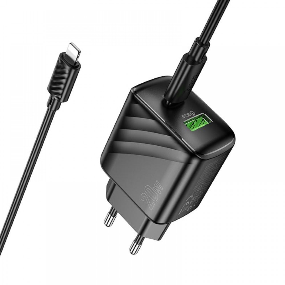 СЗУ Hoco CS25A Rico PD20W+QC3.0 (1USB-A/1C) + кабель Type-C to Lightning СЗУ Hoco CS25A Rico PD20W+QC3.0 (1USB-A/1C) + кабель Type-C to Lightning