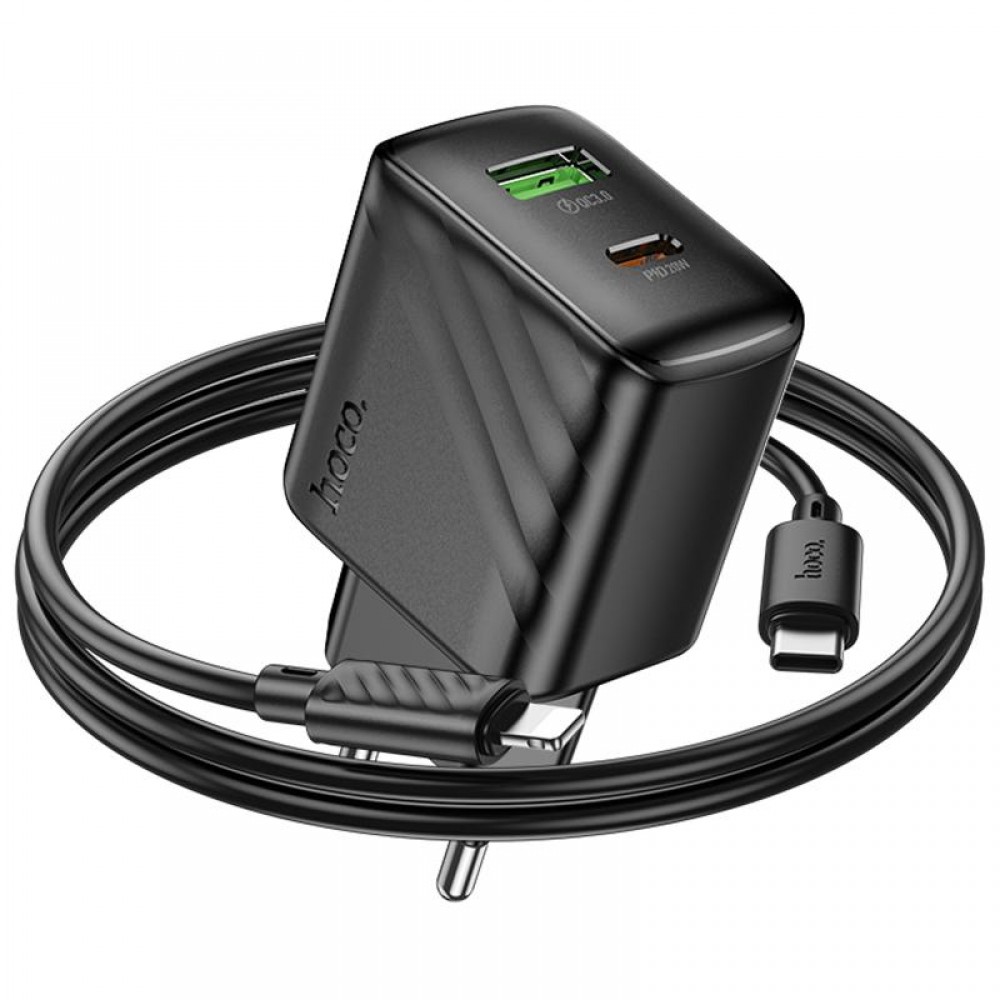 СЗУ Hoco CS25A Rico PD20W+QC3.0 (1USB-A/1C) + кабель Type-C to Lightning СЗУ Hoco CS25A Rico PD20W+QC3.0 (1USB-A/1C) + кабель Type-C to Lightning