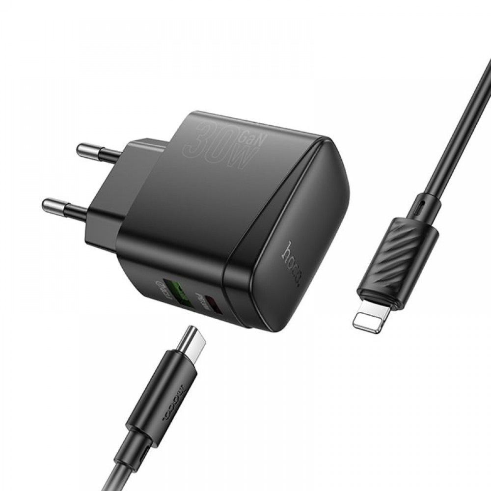 МЗП Hoco CS61A Bright PD30W+QC3.0 (1USB-A/1C) + кабель Type-C to Lightning МЗП Hoco CS61A Bright PD30W+QC3.0 (1USB-A/1C) + кабель Type-C to Lightning