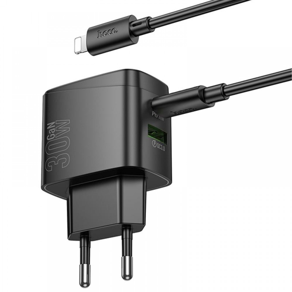 МЗП Hoco CS61A Bright PD30W+QC3.0 (1USB-A/1C) + кабель Type-C to Lightning МЗП Hoco CS61A Bright PD30W+QC3.0 (1USB-A/1C) + кабель Type-C to Lightning