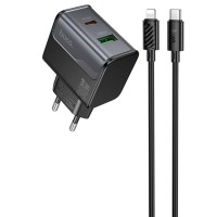 МЗП Hoco CS73A Star Speed PD30W+QC3.0 (1USB-A/1C) + кабель Type-C to Lightning