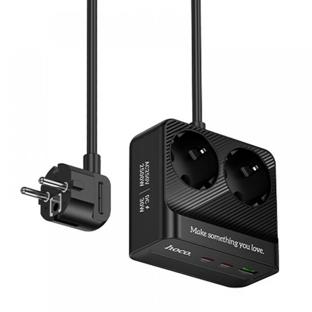 Подовжувач Hoco AC27 Descanso (PD30W/2C/1A/2xSocket) (2m)