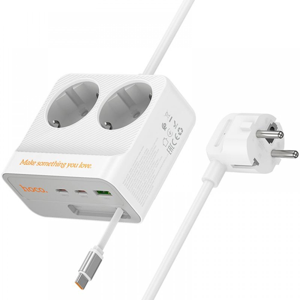 Подовжувач Hoco AC28 Descanso (PD45W/1C/3A/2xSocket) (2m)