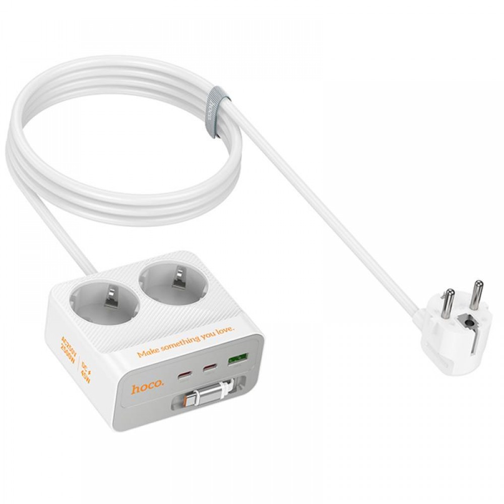 Подовжувач Hoco AC28 Descanso (PD45W/1C/3A/2xSocket) (2m)