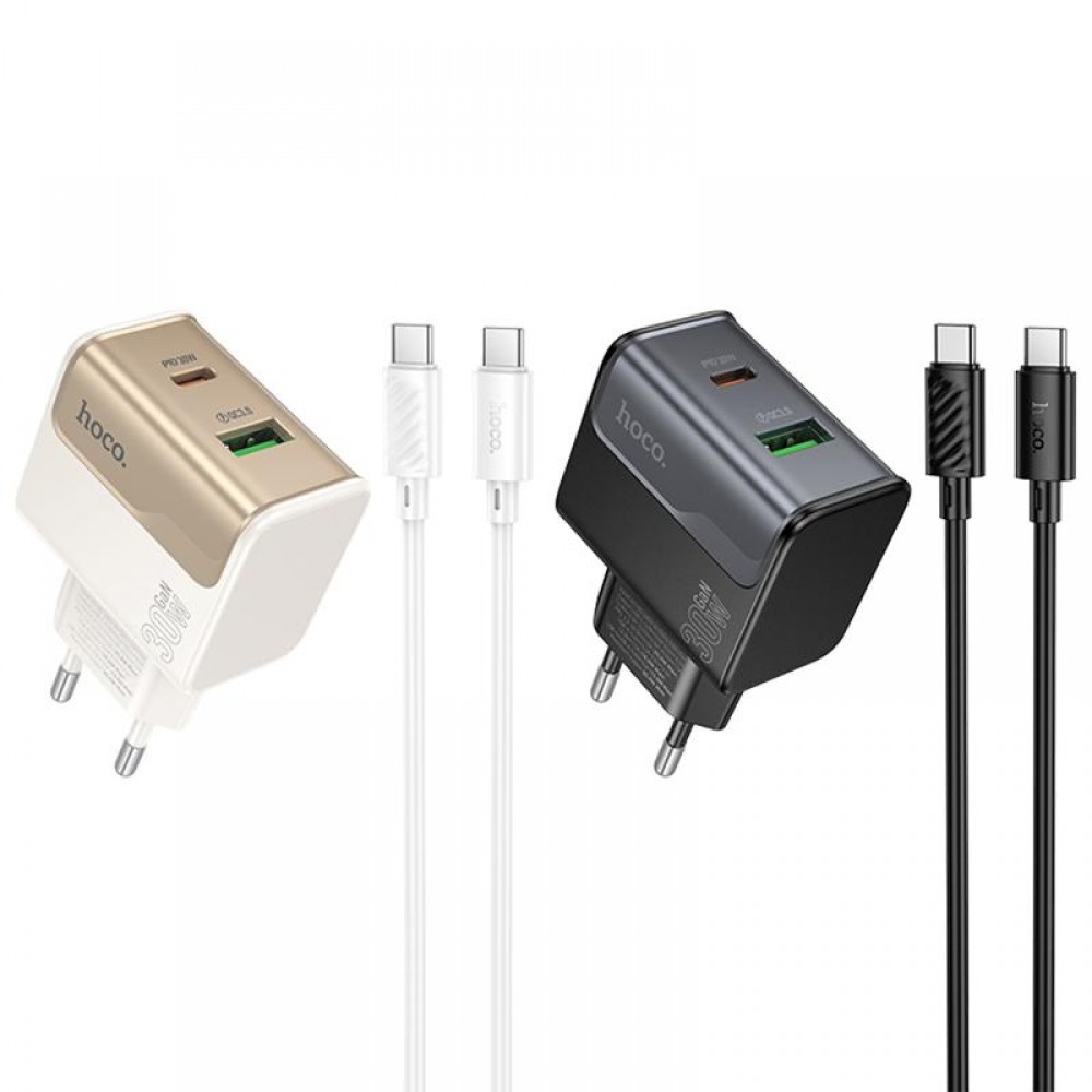 МЗП Hoco CS73A Star Speed PD30W+QC3.0 (1USB-A/1C) + кабель Type-C to Type-C